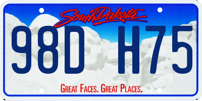 SD license plate 98DH75