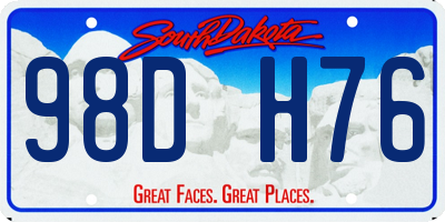 SD license plate 98DH76