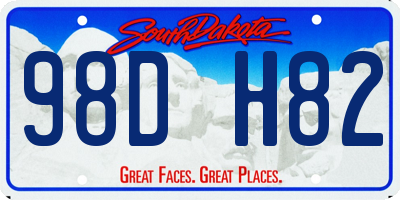 SD license plate 98DH82