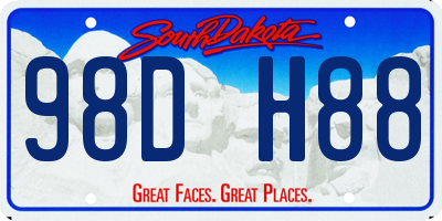 SD license plate 98DH88