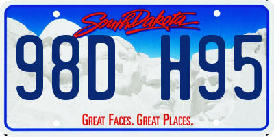 SD license plate 98DH95