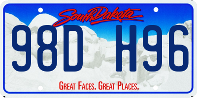 SD license plate 98DH96
