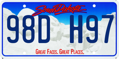 SD license plate 98DH97