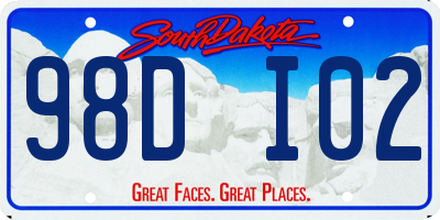SD license plate 98DI02
