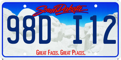 SD license plate 98DI12