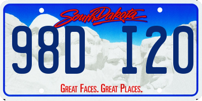 SD license plate 98DI20