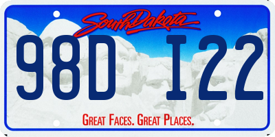 SD license plate 98DI22