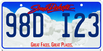 SD license plate 98DI23
