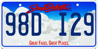 SD license plate 98DI29