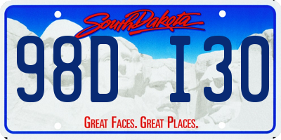 SD license plate 98DI30