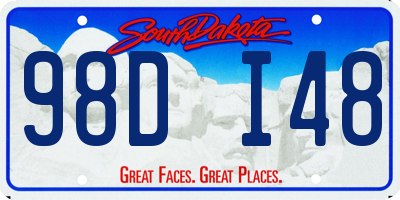 SD license plate 98DI48