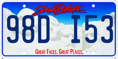 SD license plate 98DI53