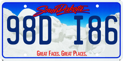 SD license plate 98DI86