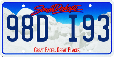 SD license plate 98DI93