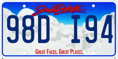 SD license plate 98DI94