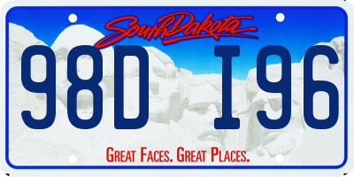 SD license plate 98DI96