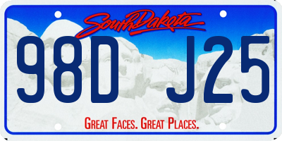 SD license plate 98DJ25