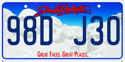 SD license plate 98DJ30