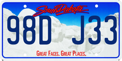 SD license plate 98DJ33