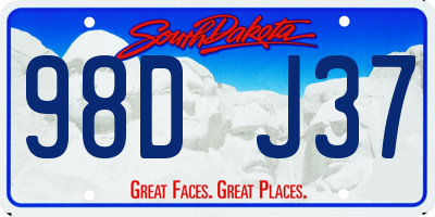 SD license plate 98DJ37