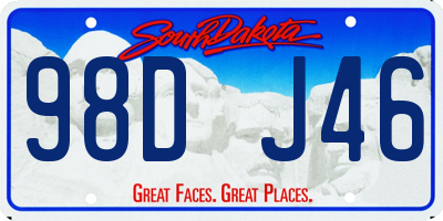 SD license plate 98DJ46