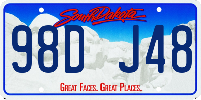 SD license plate 98DJ48