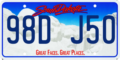 SD license plate 98DJ50