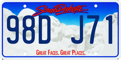 SD license plate 98DJ71