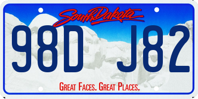 SD license plate 98DJ82