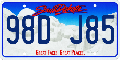 SD license plate 98DJ85