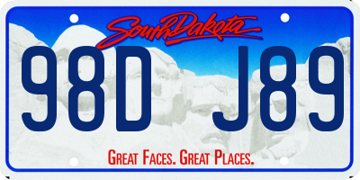 SD license plate 98DJ89