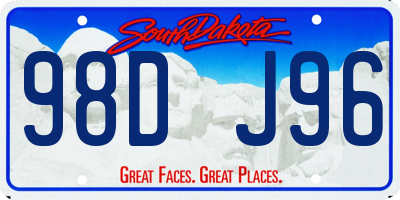 SD license plate 98DJ96