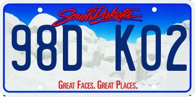 SD license plate 98DK02