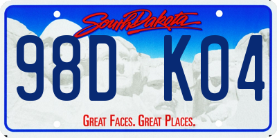 SD license plate 98DK04