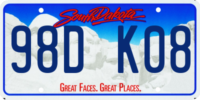 SD license plate 98DK08