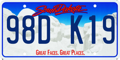 SD license plate 98DK19
