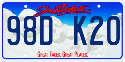 SD license plate 98DK20