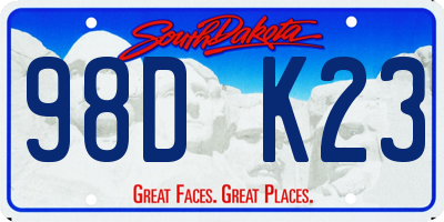 SD license plate 98DK23