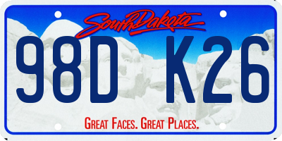SD license plate 98DK26
