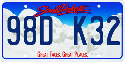 SD license plate 98DK32