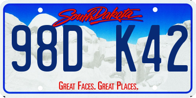 SD license plate 98DK42