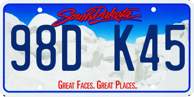 SD license plate 98DK45