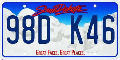 SD license plate 98DK46