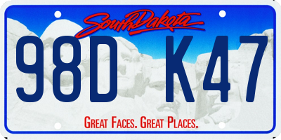 SD license plate 98DK47