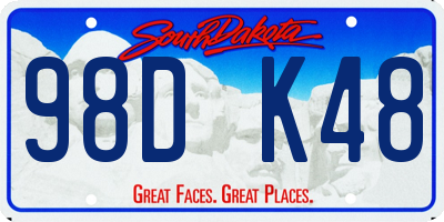 SD license plate 98DK48