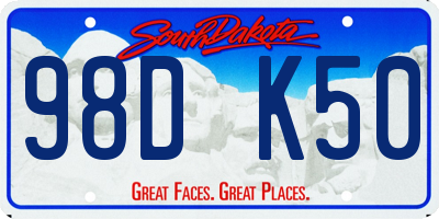 SD license plate 98DK50
