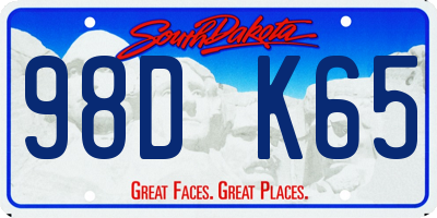 SD license plate 98DK65