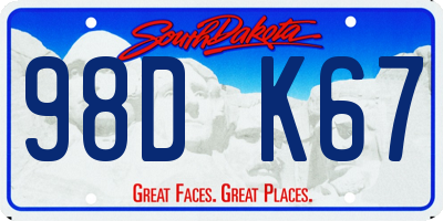 SD license plate 98DK67