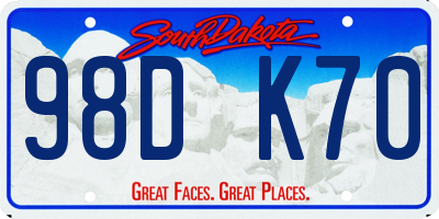 SD license plate 98DK70
