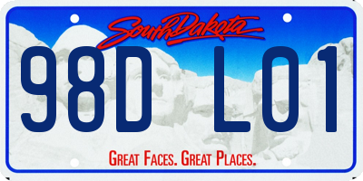 SD license plate 98DL01